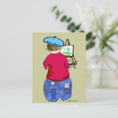 Abe R Doodle - Zee Artiste Postkarte (Stehend Vorderseite)