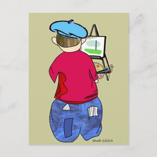 Abe R Doodle - Zee Artiste Postkarte (Vorderseite)