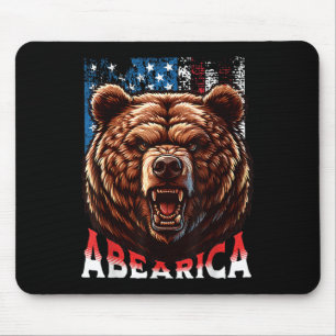 Abearica 4. Juli Grizzlybär Patriotischer Vierter Mousepad