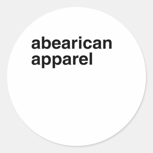 Abearican Apparel Runder Aufkleber (Vorderseite)