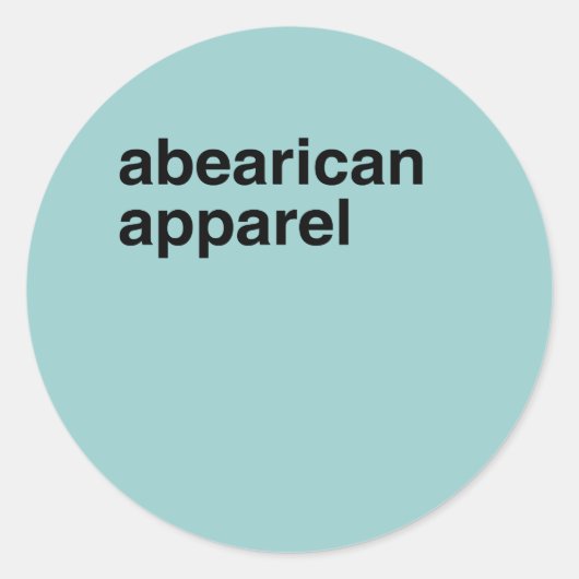 Abearican Apparel Runder Aufkleber (Vorderseite)