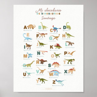 Abecedario Dinosaurios Poster