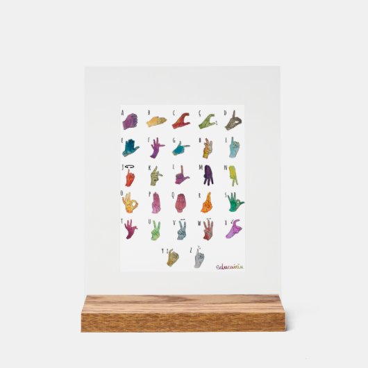 ABECEDARIO LENGUA DE SIGNOS ACRYLSCHILD (Vorderseite)