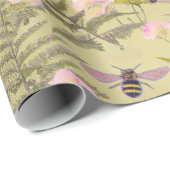 Abejas y hojas de helecho geschenkpapier (Rolleneckpunkt)