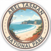 Abel Tasman Nationalpark Neuseeland Reiseroute Ret Aufkleber (Vorderseite)