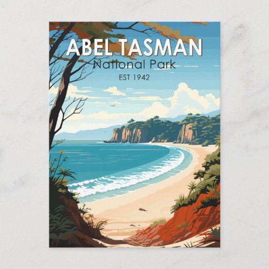 Abel Tasman Nationalpark Neuseeland Reiseroute Ret Postkarte (Vorderseite)