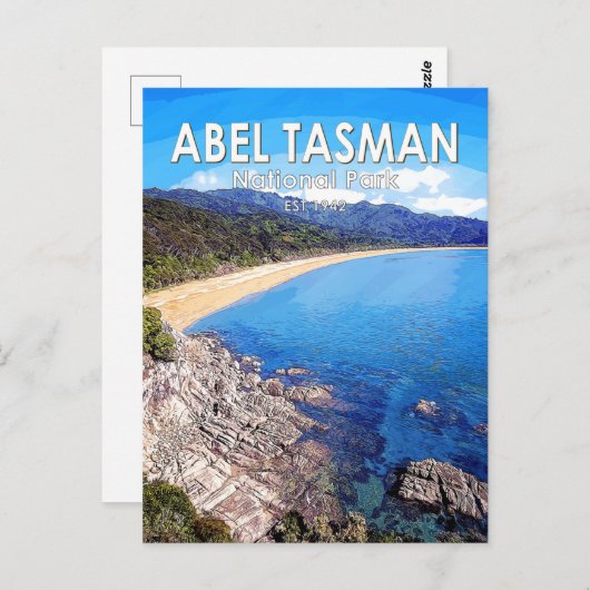 Abel Tasman Nationalpark Neuseeland Vintag Postkarte (Vorne/Hinten)