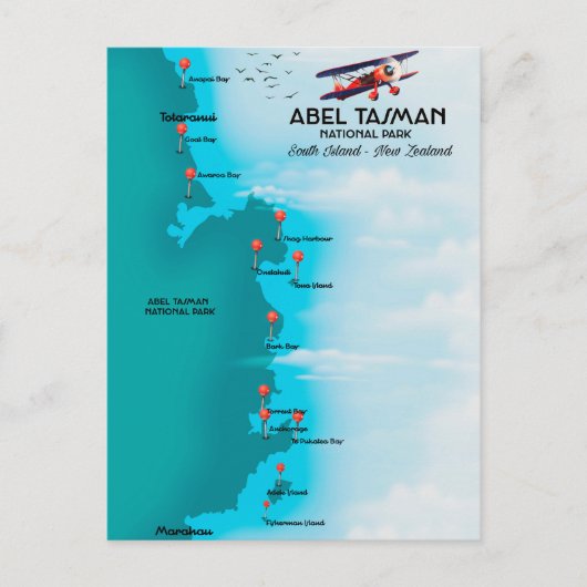 Abel Tasman Nationalpark Postkarte (Vorderseite)