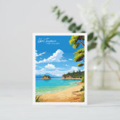 Abel Tasman Neuseeland Reise-Illustration Postkarte (Stehend Vorderseite)