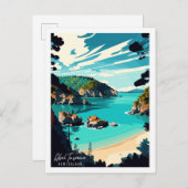 Abel Tasman New Zealand Vintage Postkarte (Vorne/Hinten)