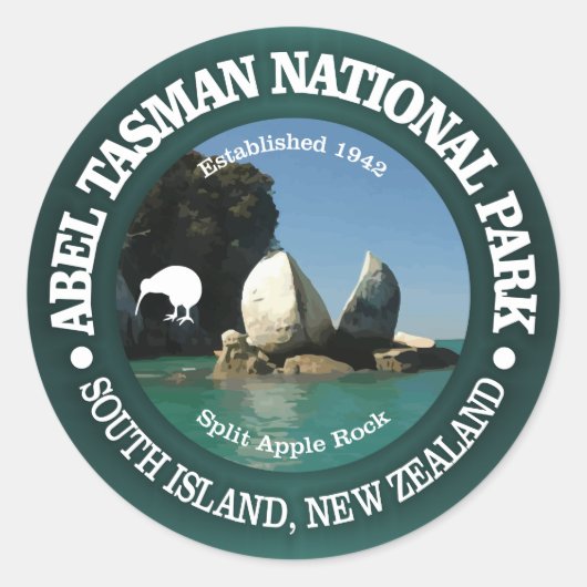 Abel Tasman NP Runder Aufkleber (Vorderseite)