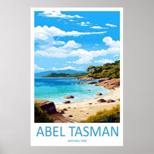 Abel Tasman Reise Vintage Poster Nationaler Ski