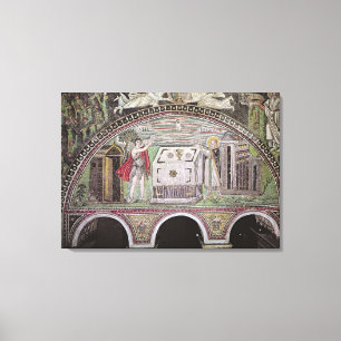 Abel und Melchisedech, die am Altar anbieten Leinwanddruck