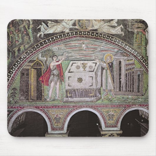 Abel und Melchisedech, die am Altar anbieten Mousepad (Vorne)