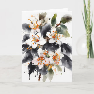 Abelia - Aquarellblumen Karte