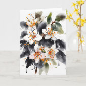 Abelia - Aquarellblumen Karte (Gelbe Blume)