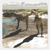 Abelisaurus 2 quadratischer aufkleber (Vorderseite)