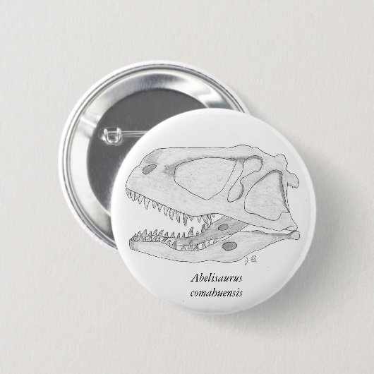 Abelisaurus comahuensis Schädelknopf Button (Vorne & Hinten)