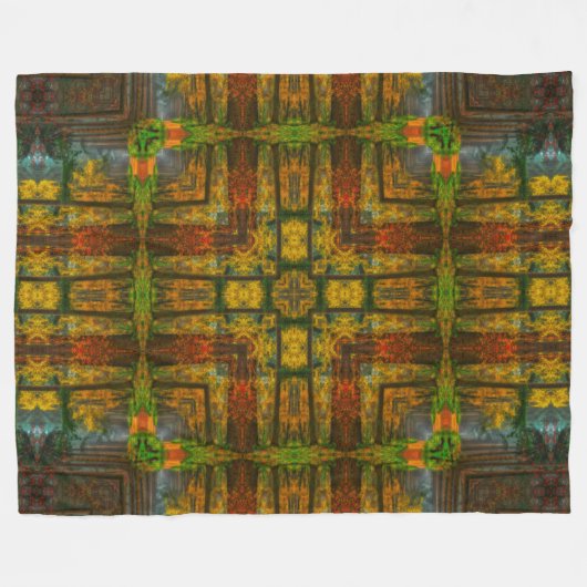 Abenaki gebürtige Waldgeist-Mandala Fleecedecke (Vorderseite (Horizontal))