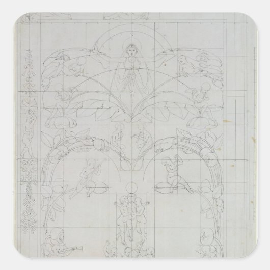 Abend, 1803 quadratischer aufkleber (Vorderseite)