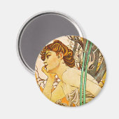 Abend, Alphonse Mucha Magnet (Vorderseite/Rückseite)