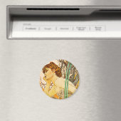 Abend, Alphonse Mucha Magnet (In Situ (Geschirrspüler))