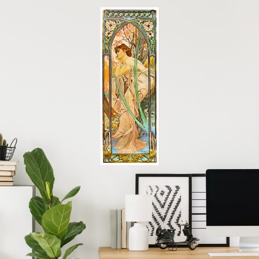 Abend, Alphonse Mucha Poster (Heimbüro)