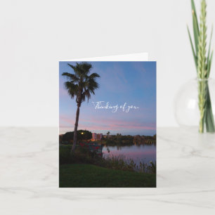 Abend am Palmenbaum, denken Sie an Ihre Karte