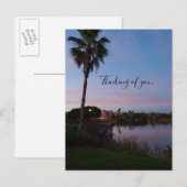 Abend am Palmenbaum Postkarte (Vorne/Hinten)