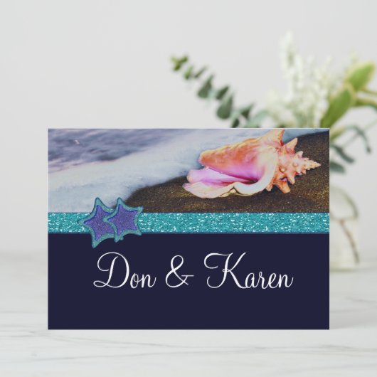 Abend am Strand A7 Einladung (Stehend Vorderseite)