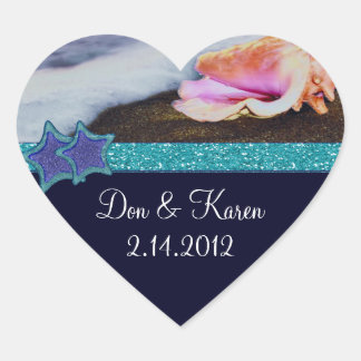 Abend am Strand Herzlichkeit Gefallen Herz-Aufkleber