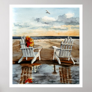 Abend am Strand Poster