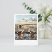 Abend am Strand Postkarte (Stehend Vorderseite)