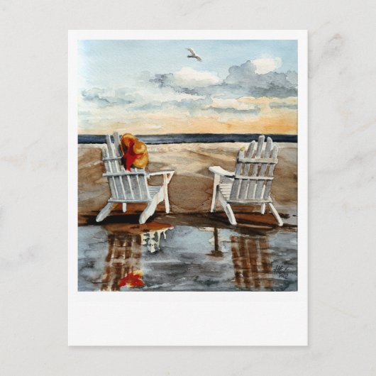 Abend am Strand Postkarte (Vorderseite)