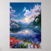 Abend am verzauberten See Poster (Vorne)