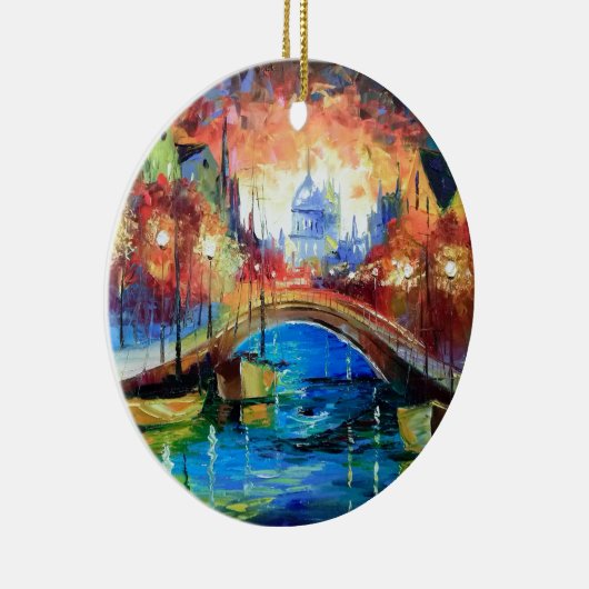 Abend Amsterdam Keramik Ornament (Rechts)