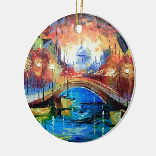 Abend Amsterdam Keramik Ornament (Links)