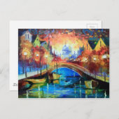 Abend Amsterdam Postkarte (Vorne/Hinten)