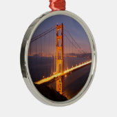 Abend an der Golden Gate Bridge Silbernes Ornament (Rechts)