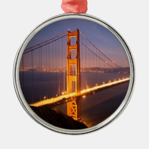 Abend an der Golden Gate Bridge Silbernes Ornament