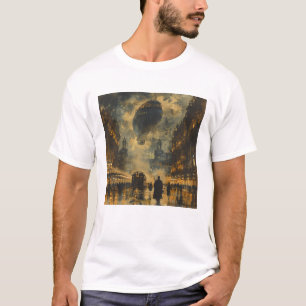 Abend Ankunft - Eine Steampunk Street Szene T-Shirt