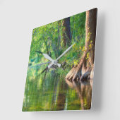 Abend auf Cypress Creek Quadratische Wanduhr (Winkel)