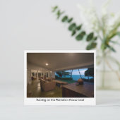 Abend auf dem Plantationshaus Lanai Postkarte (Stehend Vorderseite)