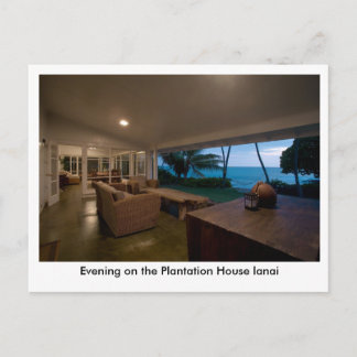 Abend auf dem Plantationshaus Lanai Postkarte