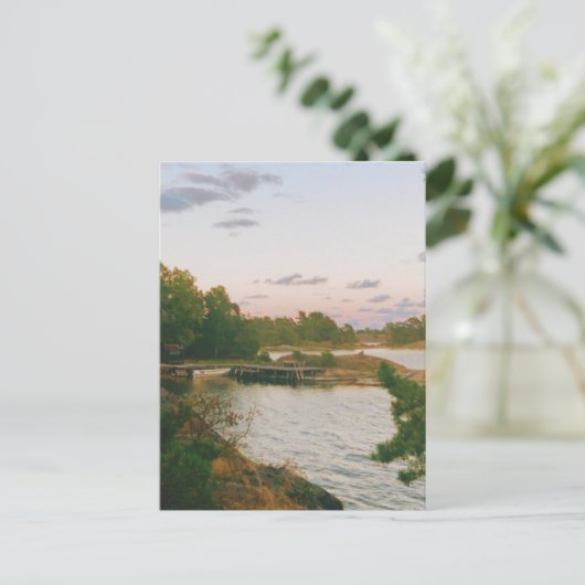 Abend auf dem schwedischen Archipel Postkarte (Stehend Vorderseite)