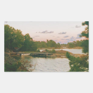 Abend auf dem schwedischen Archipel Rechteckiger Aufkleber