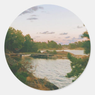 Abend auf dem schwedischen Archipel Runder Aufkleber