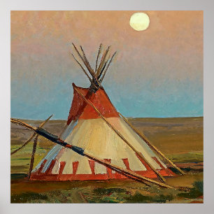 „Abend auf der Blackfeet-Reservation“ von Maynard Poster