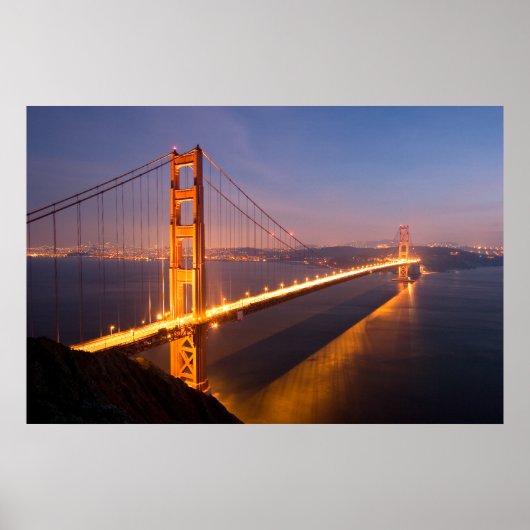 Abend auf der Golden Gate Bridge Poster (Vorne)