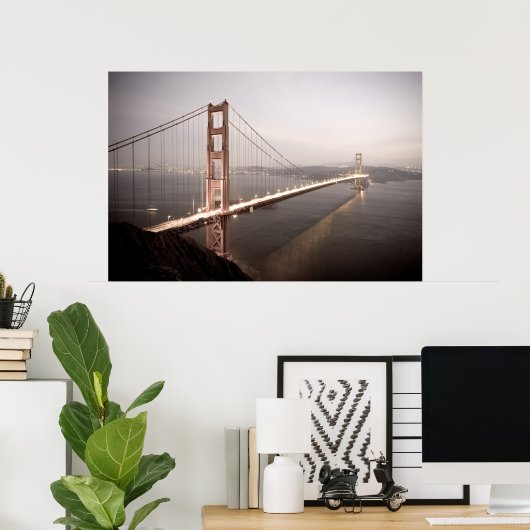 Abend auf der Golden Gate Bridge Poster (Heimbüro)